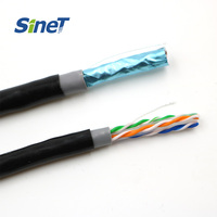 Utilisation en extérieur Anti UV Étanche 1000ft UTP FTP STP Solide Cuivre CCA 23 24 awg 305M Extérieur Cat6 FTP Câble de Communication