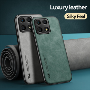 Pour Huawei <span class=keywords><strong>Honor</strong></span> X8a étui de téléphone en cuir de luxe mince housse en cuir avec sensation de peau de bébé avec support de voiture magnétique - Product Image 3