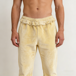 Tute da <span class=keywords><strong>uomo</strong></span> in <span class=keywords><strong>velluto</strong></span> personalizzate, vestibilità rilassata, set 2 pezzi: felpa corta con zip e <span class=keywords><strong>pantaloni</strong></span> della tuta <span class=keywords><strong>a</strong></span> gamba svasata, stile casual streetwear - Product Image 4