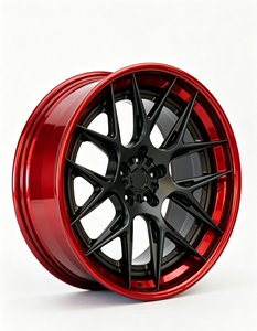Ruedas Forjadas de 2 Piezas CF a <span class=keywords><strong>Precio</strong></span> de Fábrica, 18-24 Pulgadas, 5 Birlos, 112/114.3/120, Negro Mate con Borde <span class=keywords><strong>Rojo</strong></span>, Ruedas Cóncavas para Autos Modificados - Product Image 2