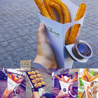Emballage alimentaire frit jetable étanche à l'huile frites Churros boîte en papier conteneurs pour crêpes, frites cônes avec poche de trempage