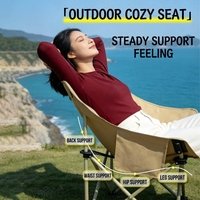 Chaise pliante de camping portable et écologique en tissu Oxford 600D avec poche latérale, légère pour la randonnée et les voyages