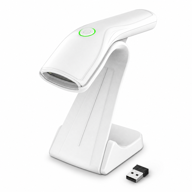 2.4G Wireless USB2.0 Barcode Scanner 1D Laser Handheld Supermarket POS Retail Cashier 60m Range Cable-Free Fast Scan Model