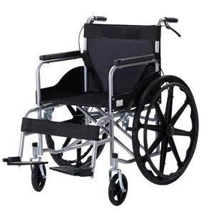 Silla de ruedas manual Kaizhi de 24 pulgadas con asiento negro suave y ruedas integradas para personas mayores y usuarios con discapacidad - Product Image 1
