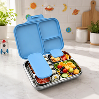 Boîte à lunch pour nouveau-né en acier inoxydable 304, couvercle hermétique, conteneur alimentaire portable, 3 compartiments, bureau, voyage, OEM personnalisé