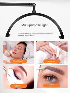Lampe LED professionnelle pour tatouage de cils de salon, 16 pouces de haut, 3 couleurs, intensité réglable, design demi-<span class=keywords><strong>lune</strong></span> noir et blanc - Product Image 4