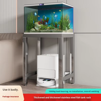 Rak Akuarium Stainless Steel dengan Rak Lantai Dua Tingkat dan Rak Penyimpanan Desain Modern Sederhana Penghemat Ruang Model B251117