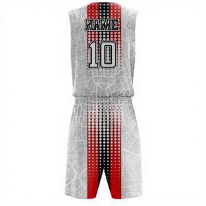 Uniforme de Baloncesto de Malla Transpirable de Alta Calidad, Camiseta y Pantalones Cortos de Baloncesto con Impresión Personalizada por Sublimación - Product Image 2