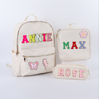 Mochilas de Chenilla con Envío Gratuito desde Almacén en EE. UU., Mochila Escolar para Niños, Mochila de Nailon con Letras, Mochila Personalizada