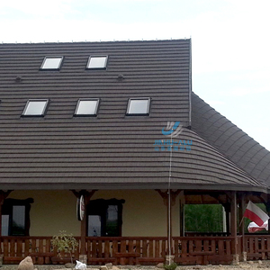 Tuiles <span class=keywords><strong>en</strong></span> acier revêtues <span class=keywords><strong>de</strong></span> pierre <span class=keywords><strong>de</strong></span> haute qualité, imperméables, isolantes, faciles à installer - Product Image 5