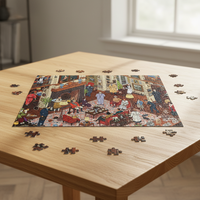 Puzzle en papier couleur 1000 pièces personnalisé, éducatif, anti-stress, motif dessin animé, boîte cadeau, jouet éducatif pour 14 ans et plus