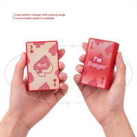 Palet Eyeshadow Kosong 10-Pan Custom Desain Kartu Remi Merah 3D Embossed Label Pribadi Logo Custom Portabel Plastik AB Sutra