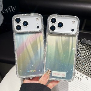 Factory laser IMD print diamond frame bumper Rainbow butterfly star mobile phone case for iPhone 17 pro max 16 plus - Product Image 6
