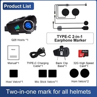 Casque de moto Q28, casque sans fil étanche à réduction de bruit, enregistreur vidéo 1080P, casque HD pour appels