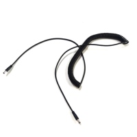 Câble d'alimentation DC5521 mâle-mâle 5,5x2,1 mm, cordon DC enroulé, câble d'alimentation DC spiralé rétractable pour caméra de voiture LED CCTV 12V
