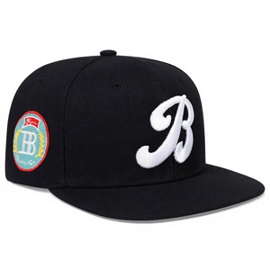 Gorras de Béisbol Hip Hop Unisex al por Mayor, 6 Paneles, 100% Algodón, Bordadas, Ajustables, con Visera Plana y Cierre a Presión - Product Image 4