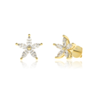 Boucles d'oreilles clous de luxe en forme d'étoile plaquées or 14 carats avec diamants de laboratoire, qualité VVS-VS, 0,78 ct, pour homme et femme, cadeau d'anniversaire, de mariage ou de fête