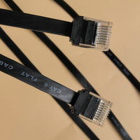 Câble de raccordement Ethernet Gigabit CAT6 RJ45 plat, conducteurs en cuivre pur, gaine en PVC, courte longueur, pour utilisation domestique, commutateurs et routeurs