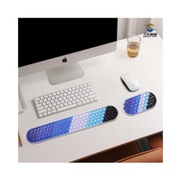 Ensemble de tapis de souris en cristal imprimé personnalisé Creative Nouveau Grainy PC, tapis de souris de jeu en gel transparent en silicone, repose-poignet pour le bureau