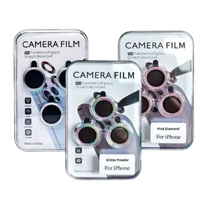 Protector de Lente de Cámara de Vidrio Templado 9H para Teléfono Móvil iPhone 17 15 Pro Max 14 Plus, Protector de Lente de Cámara de Fácil Instalación - Product Image 5