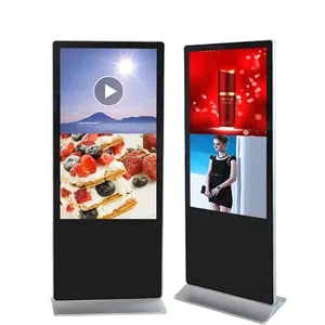 Papan Iklan Digital Pemutar Video Dalam Ruangan Lcd Interaktif Totem Display Kios Lantai Berdiri Layar Sentuh