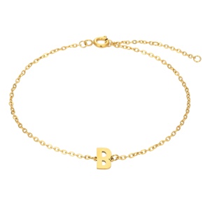 Pulsera con Inicial de Acero Inoxidable, Pulsera Simple Personalizada, Chapado en PVD de Oro de 18K, Cadena de 26 Letras, Regalo para Mujer - Product Image 4