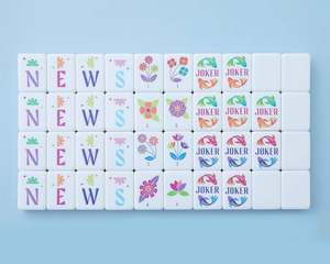Fichas de Mahjong de Melamina Rosa de Lujo y Duraderas, Personalizadas, 160 Piezas, Plegables, 1.25 Pulgadas, Estilo American Kaleidoscope, para Entretenimiento - Product Image 3