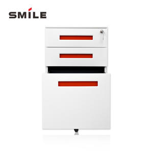 ארון קבצים פלדה בגודל 3 מגירות פלדה עם רולים יחידת אחסון ניידת עם רולים יחידת אחסון נייד מצויד - Product Image 6