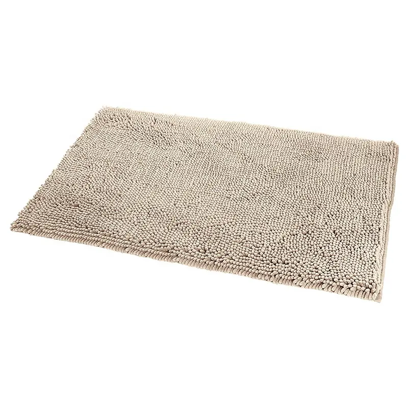 UBEST Microfiber Chenille Anti Skid Carpet Non-slip Chenille Shaggy Bath Mat Bathroom Rugs Washable Chenille Tufted Bath Mats