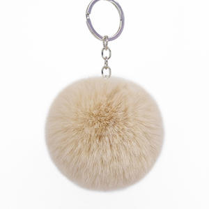 Porte-clés pompon en fausse fourrure moelleuse et mignonne de 7 cm (2,7 pouces) de style simple et personnalisé, idéal pour les cadeaux de fête - Prix usine - Product Image 3