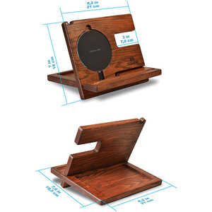 Wooden <b>Desk</b> Stand Walnut <b>Wood</b> Multi Functional Key Wallet Holder <b>Solid</b> <b>Wood</b> Storage Office Desktop Organizer - Product Image 4