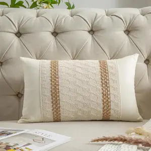 Produsen sarung bantal Linen sarung bantal dekoratif sarung bantal lempar untuk Sofa ruang tamu