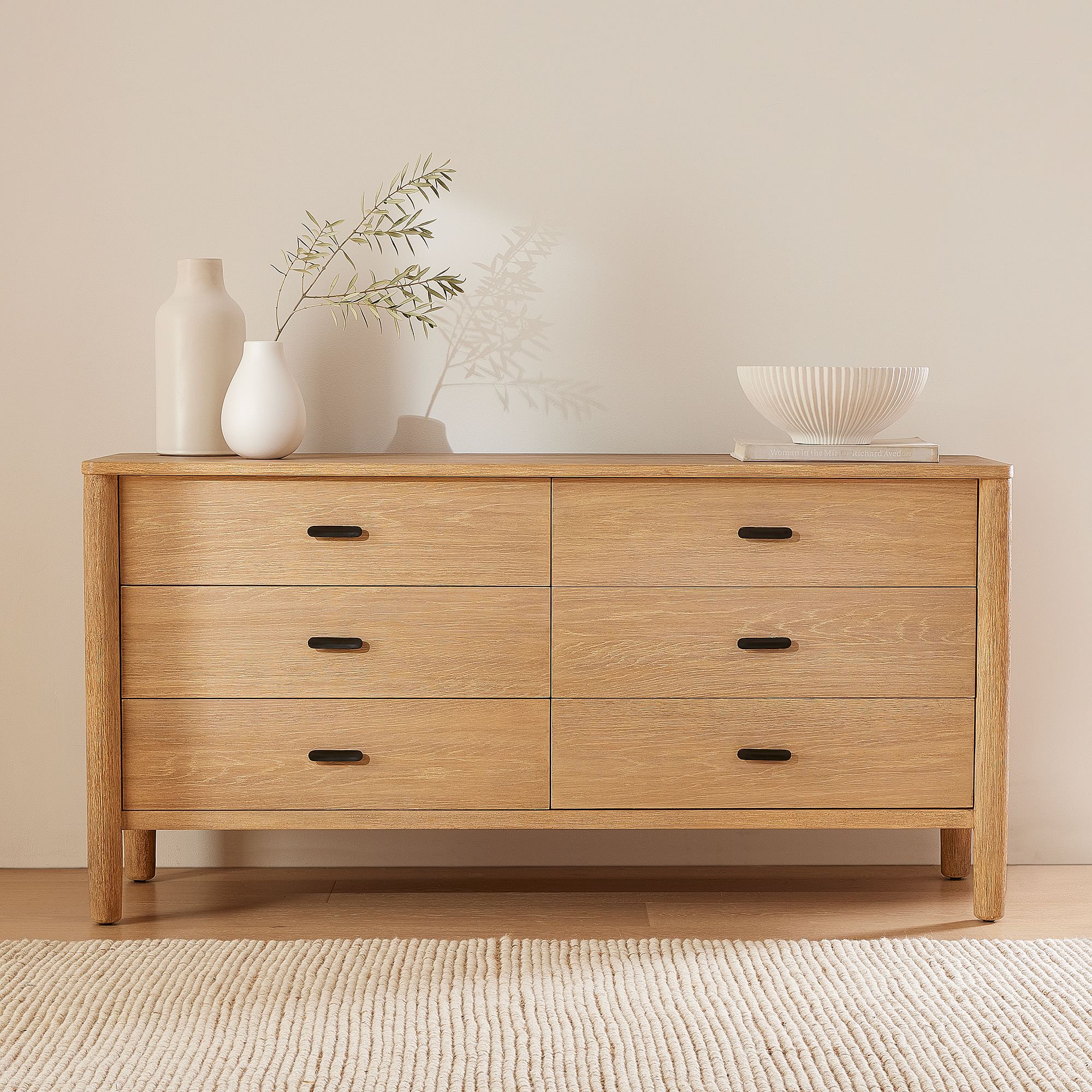 Hot selling contemporary modern custom color wood home corner bedroom furniture wooden 6-drawer dressers