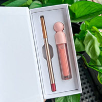 Kit de gloss à lèvres et crayon à lèvres hydratant minéral végétalien professionnel, pailleté, hautement pigmenté, longue tenue, non collant, waterproof