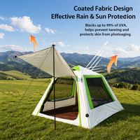 Tente de camping gonflable automatique grande capacité pour 4 personnes, instantanée, imperméable, coupe-vent, idéale pour la randonnée en famille et la plage