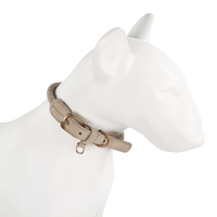 Collier réglable pour animaux de compagnie de luxe de qualité supérieure sangle de cou collier de chien en cuir de vache tressé véritable avec boucle en métal doré