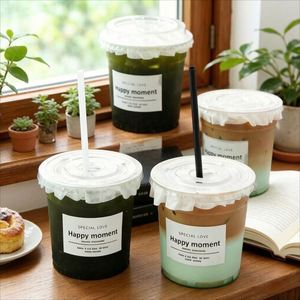 Tapa para Vaso de Té de Burbujas Boba, Plástico PET Transparente, Ecológica, Desechable, de 98 mm, 18 oz/520 ml, Forma Plana, con Logotipo Personalizado, Directo de Fábrica - Product Image 3