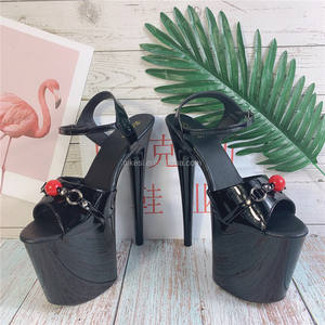 <span class=keywords><strong>Sandali</strong></span> con <span class=keywords><strong>Tacco</strong></span> <span class=keywords><strong>a</strong></span> <span class=keywords><strong>Spillo</strong></span> da 8 Pollici (20 cm), Punta Aperta, Estivi, Antiscivolo, Impermeabili, con Plateau, Aumentano l'Altezza, per Pole Dance, Neri - Product Image 5