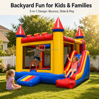 Château gonflable populaire pour enfants, maison de saut gonflable à thème de dessin animé avec toboggan pour fête d'anniversaire