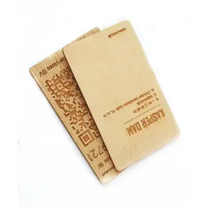 木製ブランクRFIDカードQRコードレーザー彫刻グラフィック木製NFCカード1kビジネスアクセスカード
