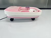 Bain de pieds pliable avec roulettes, lumière rouge, bol de pédicure, exfoliant pour les pieds, chauffage à bulles, télécommande sans fil, massage des pieds vibrant