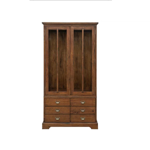 Armario Moderno para Dormitorio con 2 Puertas de Vidrio, Ecológico y Duradero, de Madera de Teca Africana y Alcanfor - Product Image 2