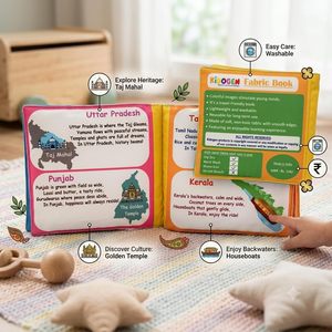 Libro de Tela KIDOGEN para Niños |   Libro de aprendizaje sobre estados y mapas de la India |   Identificación geográfica para niños pequeños | Educación Temprana - Product Image 4