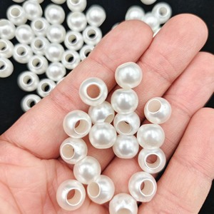 Grand trou traversant en vrac perles en plastique bricolage à la main tressé Bracelet faisant des perles connecteur résultats de bijoux sac fausse perle - Product Image 3