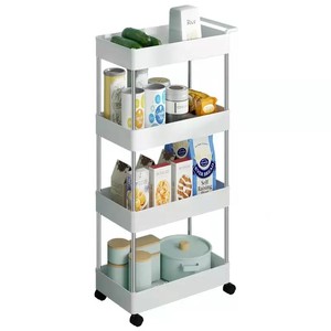 Carro utilitario plegable nórdico de 5 niveles con rueda rodante, carro de almacenamiento de Metal para el hogar de fácil carga para uso en oficina y cocina - Product Image 6