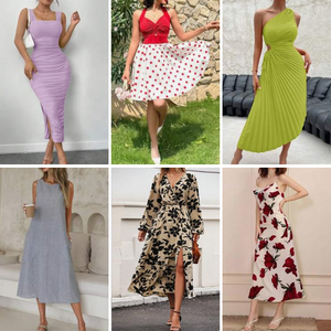 Vente en gros – Nouvelle collection été 2025 : Robes décontractées à col en V pour femmes, vêtements d'occasion à assortir, Topus Polyester/Coton Chine/Guangzhou - Product Image 6