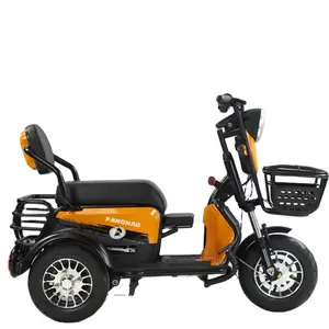 2023 adult high quality frame electric tricycle long range battery 8 inches tire huge bearing capacity Electric Tricycle