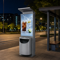 Poubelle intelligente extérieure durable personnalisée avec capteur de niveau de remplissage et indicateur LED