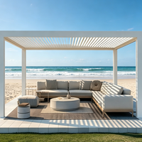 Auvent de remplacement universel pour pergola, couverture d'ombrage extérieure imperméable, motorisé avec télécommande, cadre en aluminium pour patio, véranda, cour arrière