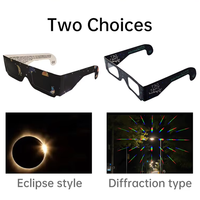 Lunettes de Diffraction Cœur à Monture Imprimée Couleur Personnalisée, Accessoires de Télescope, Protection Idéale pour les Yeux, Lunettes d'Éclipse Solaire